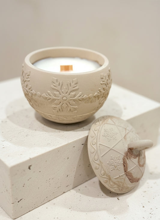 Golden Reindeer Concrete Ornament Candle