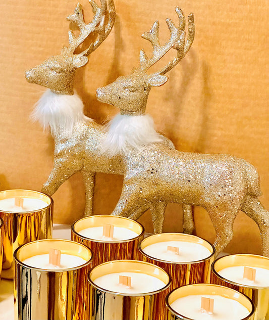 Golden Reindeer Candle 8oz